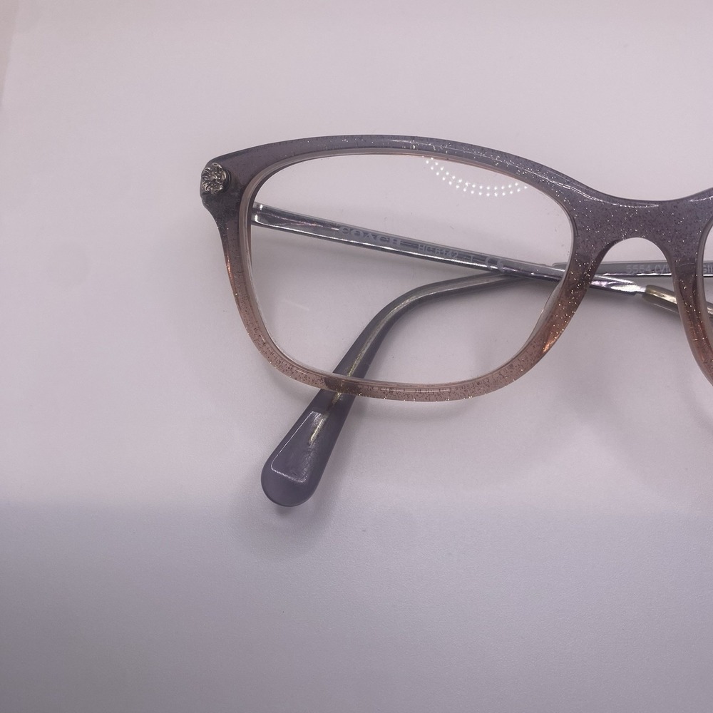Coach Eyeglasses FRAME ONLY HC6142 Cat Eye 51-17-140 Violet Glitter Gradient 798 - Picture 2 of 15